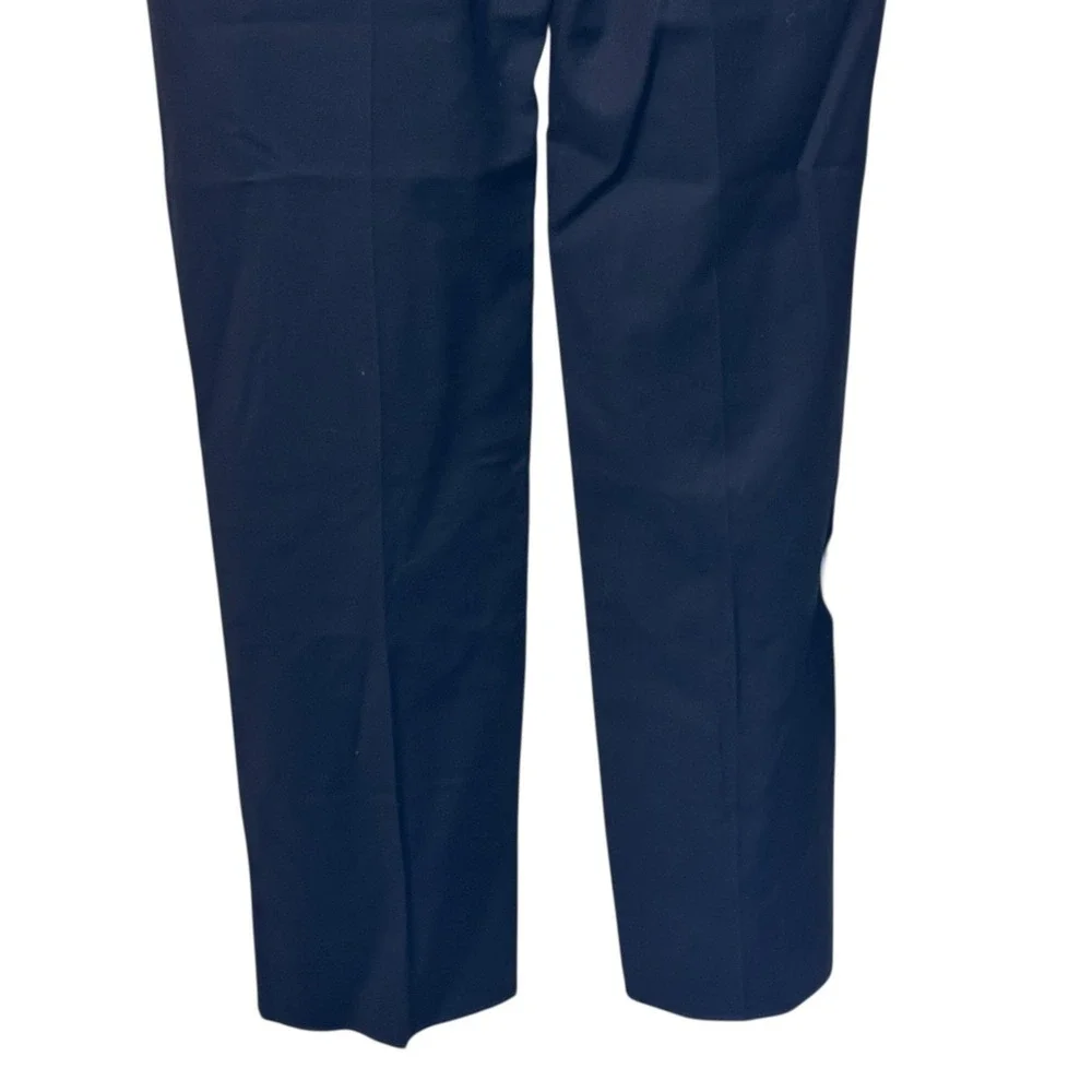 Paul Fredrick Men's Dress Pants Pleated Gabardine Classic Fit Lined Navy 36‎ NWT